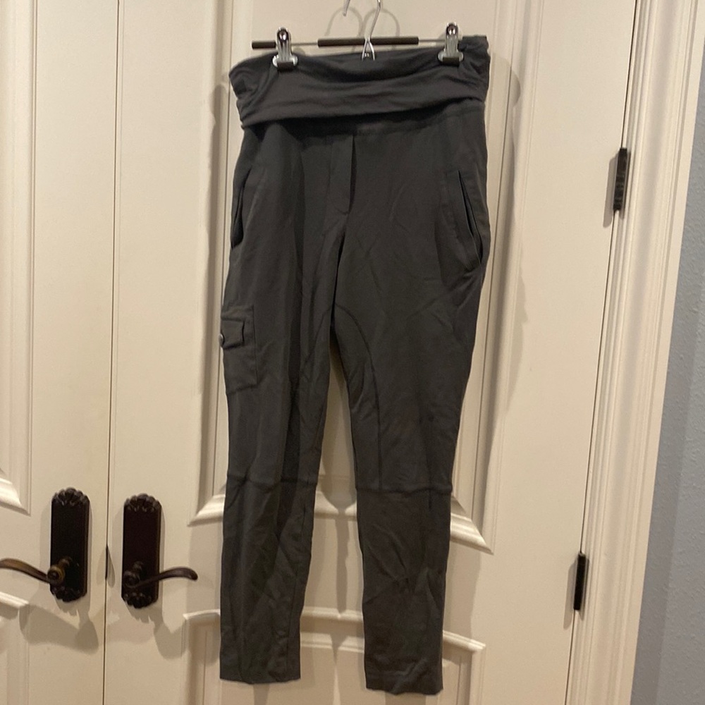 Brunello Cucinelli gray fold-over waist leggings